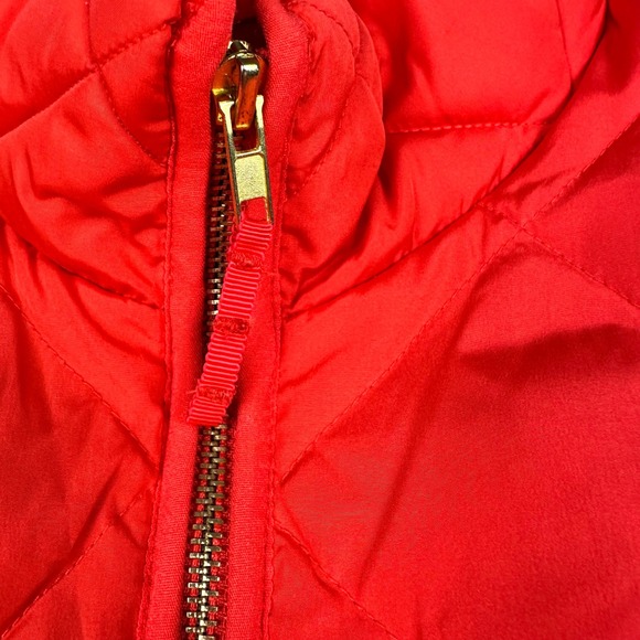 Woolrich Womens Red Diamond Quilted Real Down Puffer Vest XL Equestrian Full Zip - Picture 6 of 9